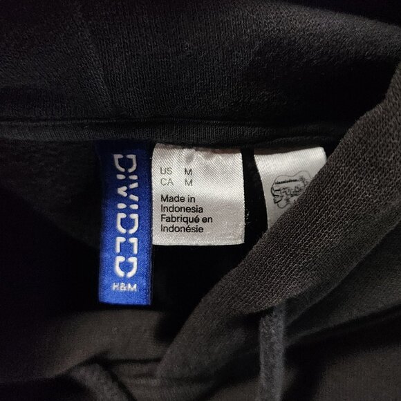 Spongebob Patrick "Oh Buoy" Hoodie Medium Black H&M Cotton/Polyester Mens Long S - Picture 9 of 13